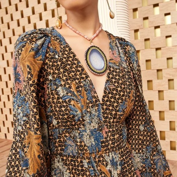 ULLA JOHNSON Linnea Silk Dress in Gerbera - 4 - Picture 4 of 7